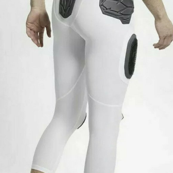 Nike Pro Hyperstrong Padded Hard Plate Football 3/4 Tight Pants AO6231-100 - Picture 4 of 9